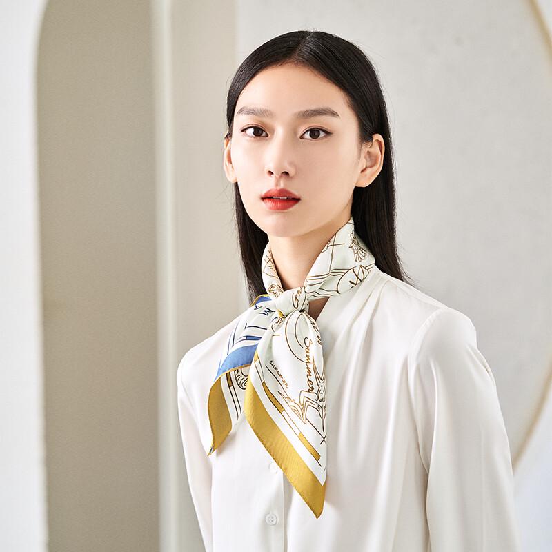 WENSLI Women's Mulberry Silk Square Scarf