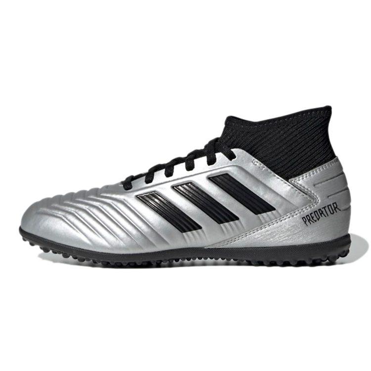 Adidas Predator Tango 19.3 Abrasion Resistant Mid top Kids' Soccer Shoes Silver Black Patchwork Kids' G25802