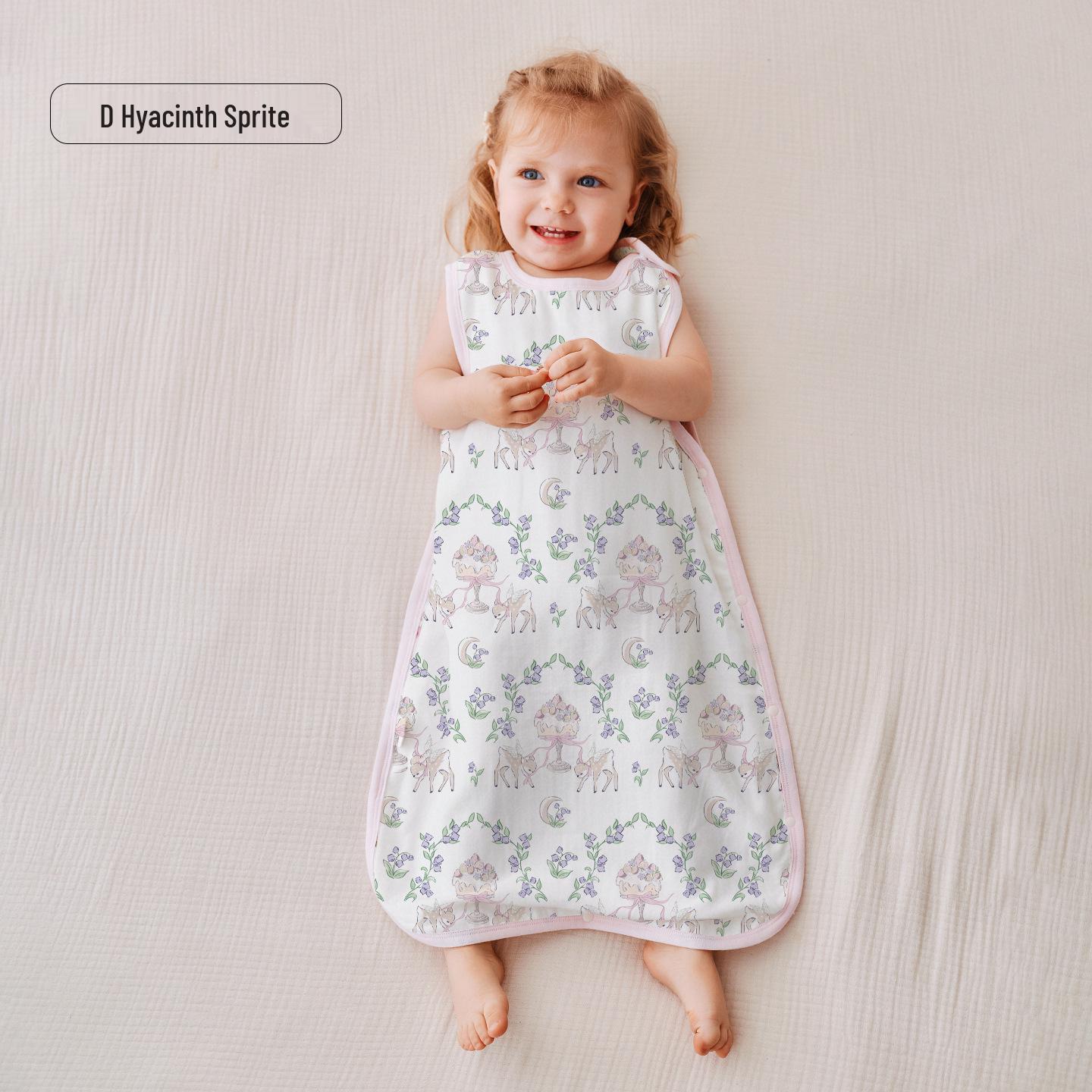 He er Te Sleeveless Summer Baby Sleep Bag - Bamboo Cotton Gauze Belly Cover Pajamas