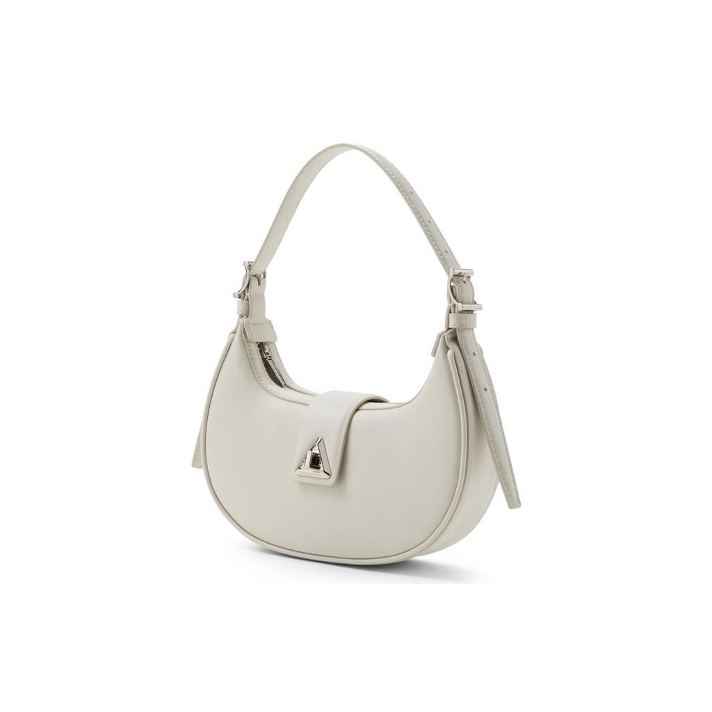 New CHARLES&KEITH PU Crescent Bag, Shoulder Bag Small Women's Noir Black/Chalk White/Cognac Light Umber/Pewter Tin Gray CK2-50271205