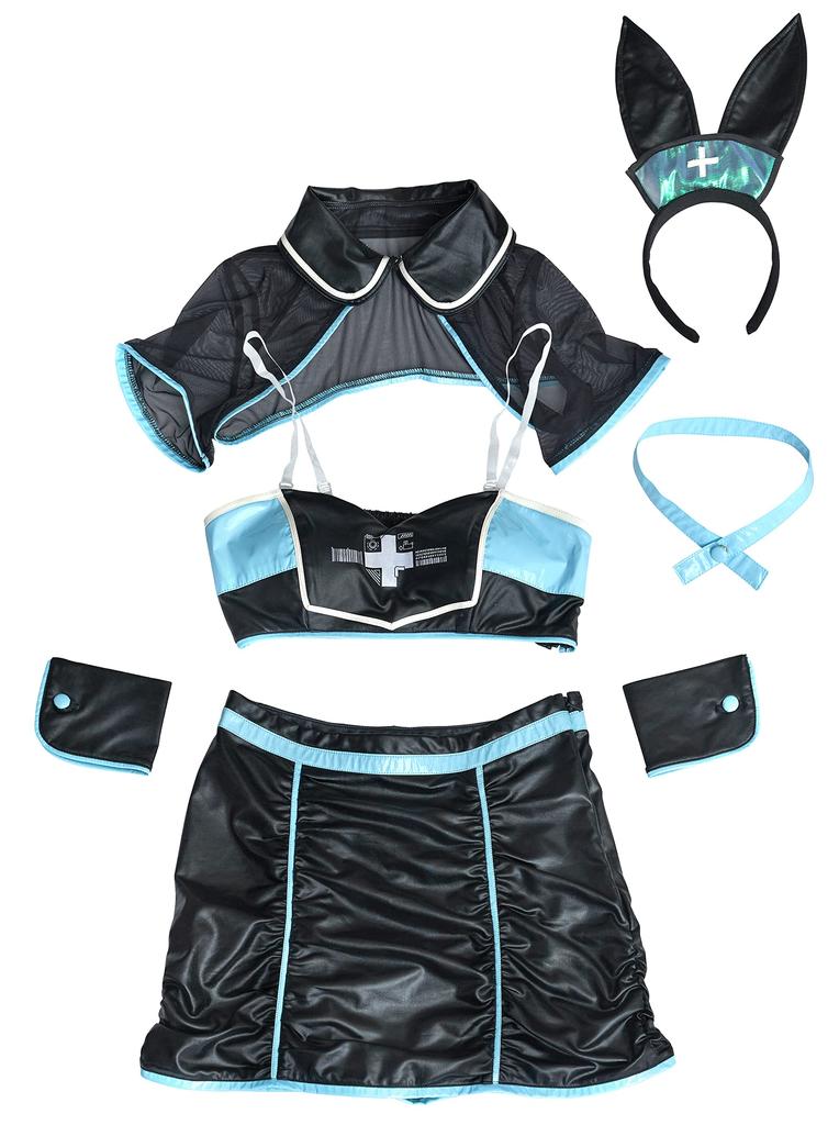 Clearstone Neo Bunny Cosplay Halloween Mechanic Nurse Black Women's