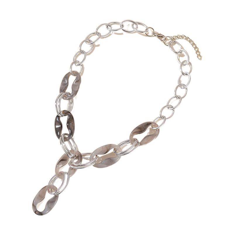 Accessories, Portia Acrylic Metal Necklace, Neck Chain For Women, Exaggerated Hip-Hop Punk Short Necklace.