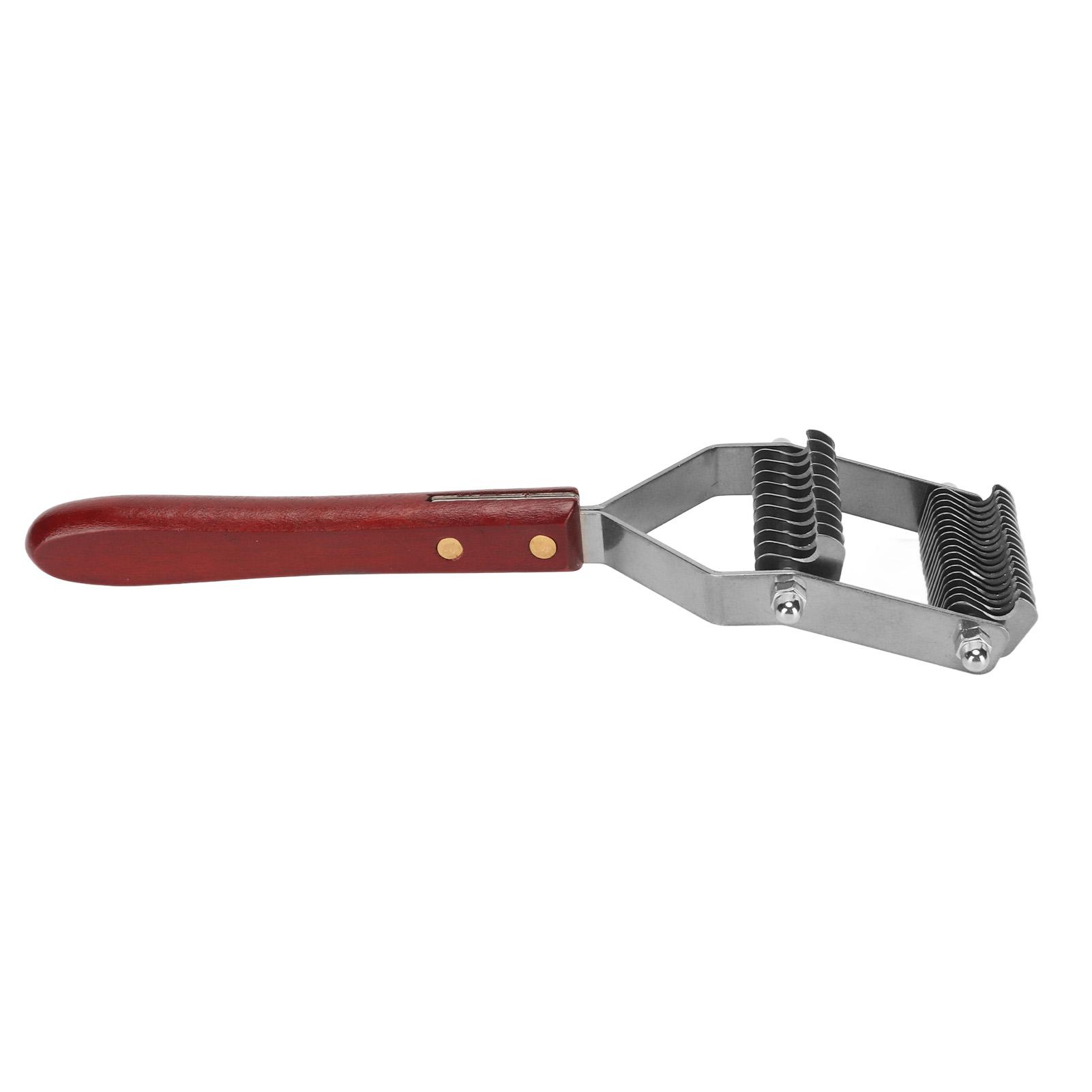 

Расческа для удаления колтунов у питомцев 2 ряда лезвий из нержавеющей стали деревянная ручка грабли для подшерстка питомца для кошки собаки