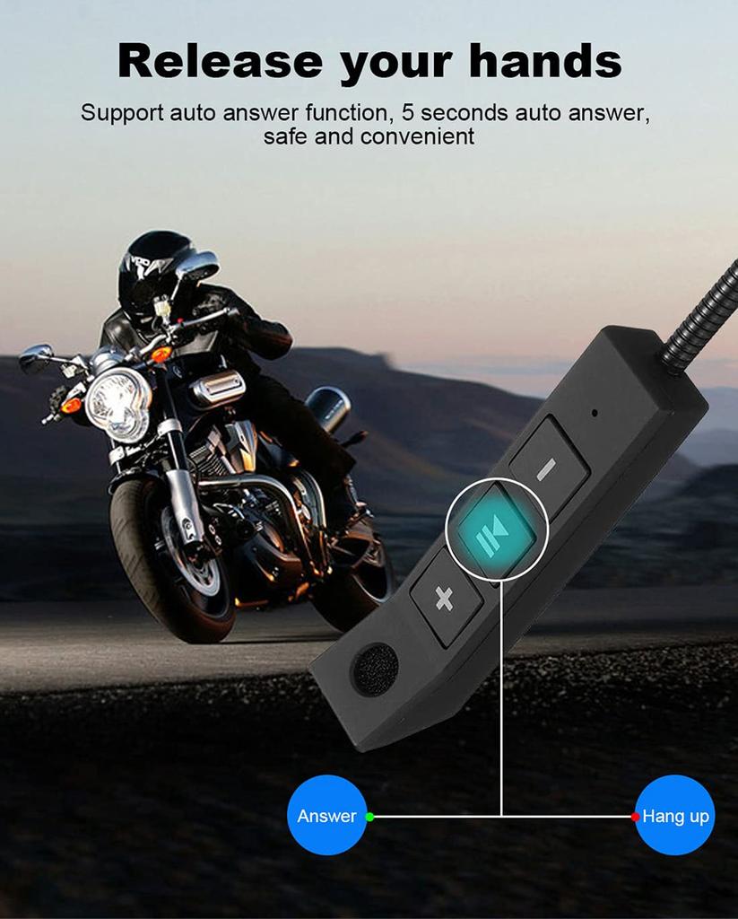OBEST Motorcycle Bluetooth Wireless Stereo Headset with Helmet Speakers, HD Microphone, and Hands-Free Calls/Music