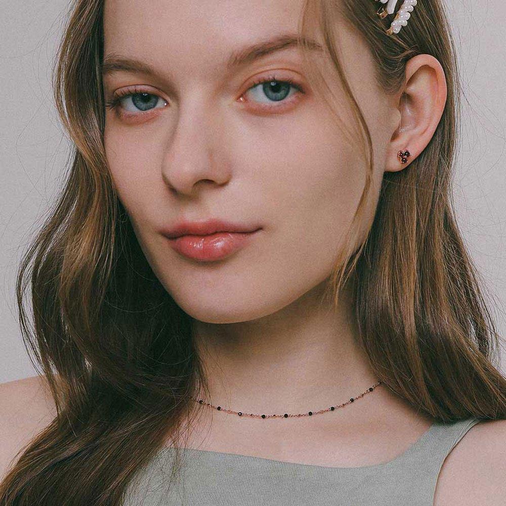 J.Lauren Rose Gold Spinel Chain Silver Necklace N01198