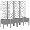 Planter with Trellis Light Grey 160 X 40 X 142 Cm PP