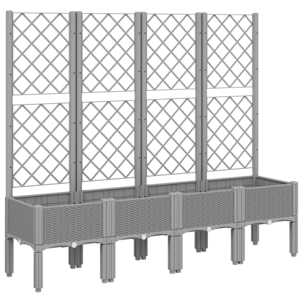 Planter with Trellis Light Grey 160 X 40 X 142 Cm PP