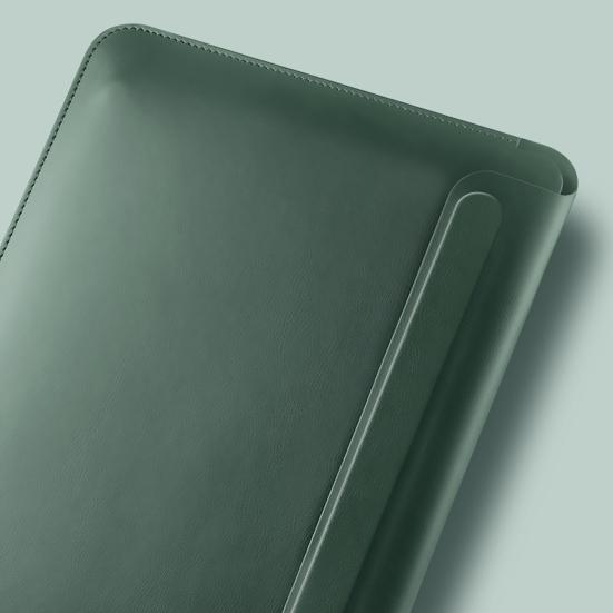 16 Zoll Laptop Hülle Slim Magnetverschluss Einfarbig Multifunktional Universal Mauspad Kunstleder Wasserdicht Notebook Tasche für MacBook