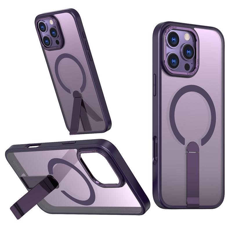 

Magnetic Bracket Phone Case for iPhone 11 to 17, Compatible with 12/13/14/15 Pro Max, Transparent Design 17 Pro