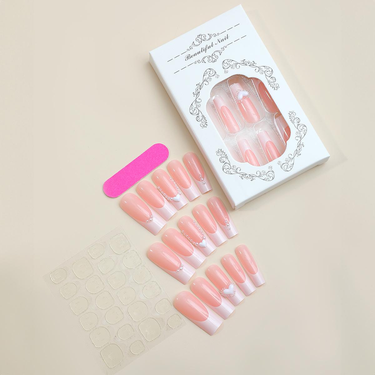 

Сердце Жемчуг Французская Водная Трубка Наконечники для Ногтей - XXXL Искусство Накладных Ногтей