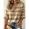Women's Printed Strappy Loose Top - Reddish Brown Color, Comfortable and Breathable, Suitable for Daily Leisure