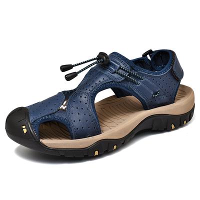 New Leather Men's Summer Soft Soled Casual Sandals Outdoor Beach Fashion Shoes Walking Large Size Wading Shoes Slippers