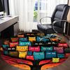1pc Colorful Cats Office Round Area Rug, Indoor Mat Suitable ForOffice, Under Office Chairs Bedroom Living Room Home Decor, D125