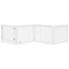 Vidaxl Foldable Dog Gate, With Door, 4 Panels, White, 320 Cm