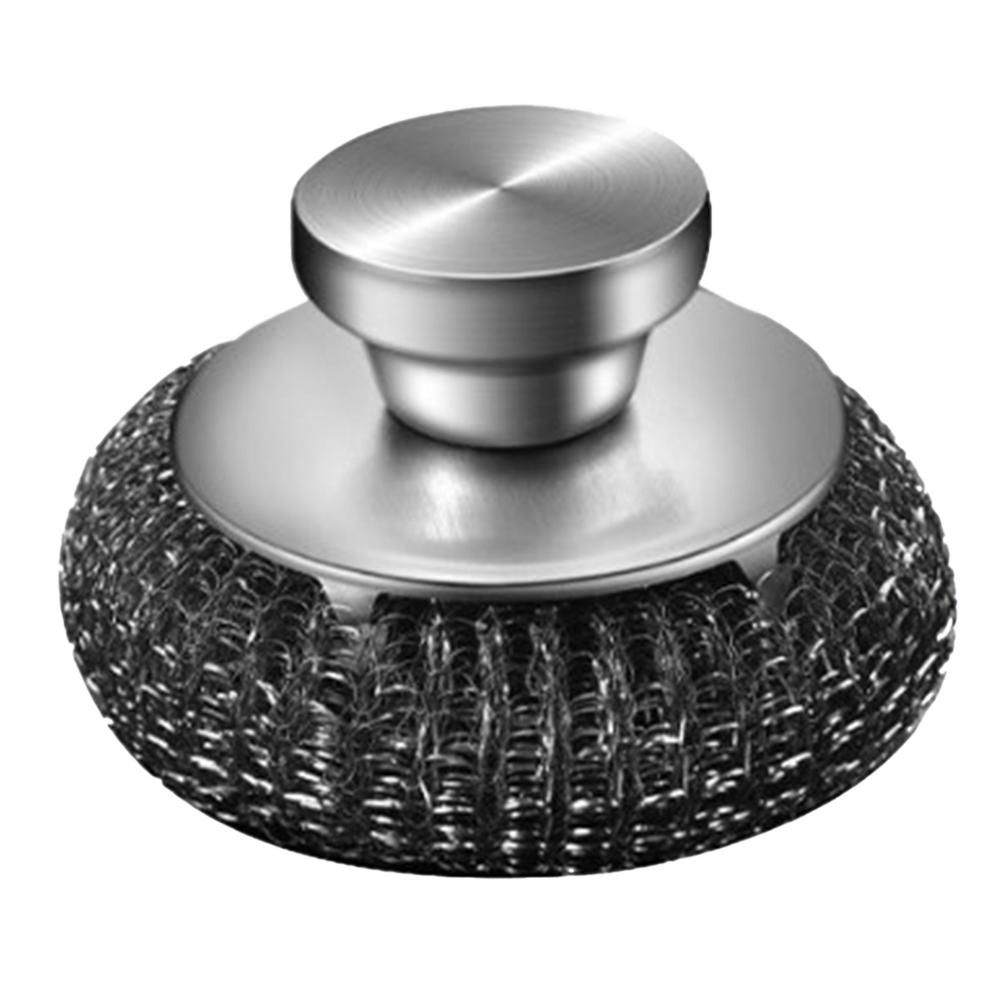 Küchen Edelstahl Spülbürste Metall Schwamm Scheuerschwamm mit Griff für Geschirr Töpfe Pfannen Grills Spüle Reinigungswerkzeuge