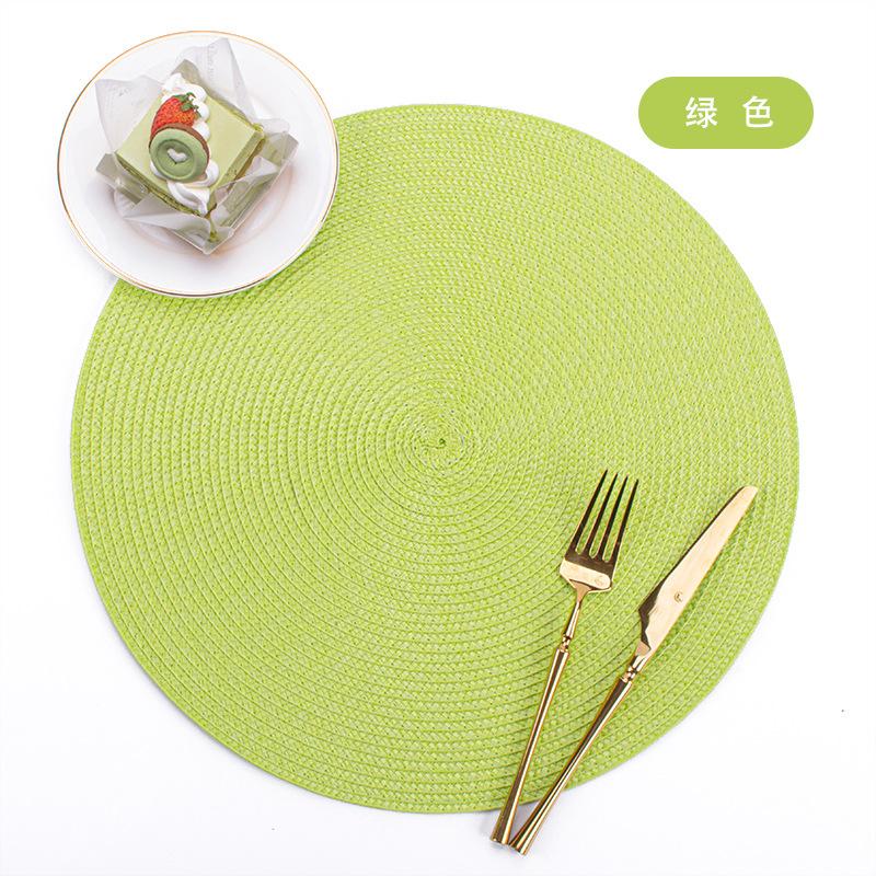 Ningxin PP Round Hand-woven Placemat Thermal Insulation Mat Table Mat Hotel Western Food Mat Non-slip Mat Home Decoration