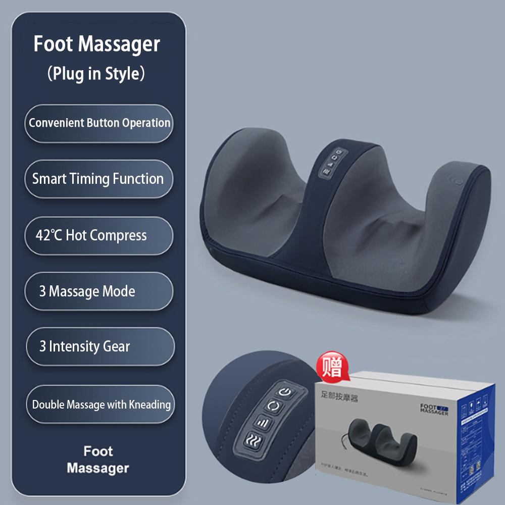

Электрический шиацу массажер для ног с подогревом, массажер для разминания стоп и икр с массажным роликом, глубокое расслабление мышц EU Plug