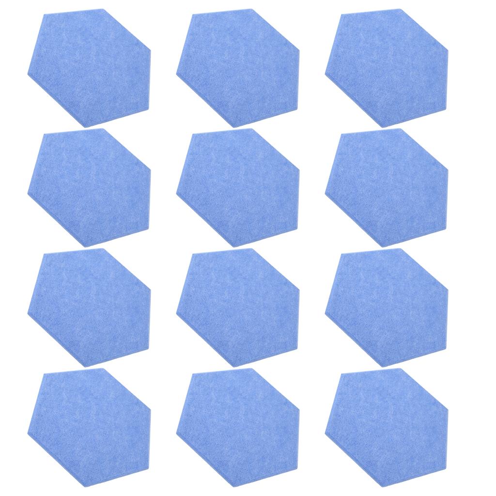 12 Stück Schallabsorptionsplatte Hexagonal Kleber Akustikpaneele Keile Wand Schallschutzkabine Blau