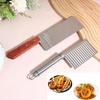 Stainless Steel Crinkle Cut Potato Slicer Wavy Blade Cutter Potato Chopper For Vegetable Chip Making Kitchen Cooking Tool