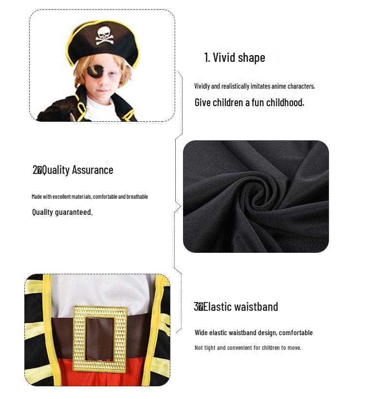 Kids' Pirate Costume for Halloween and Cosplay – Boys' Role-Playing Outfit