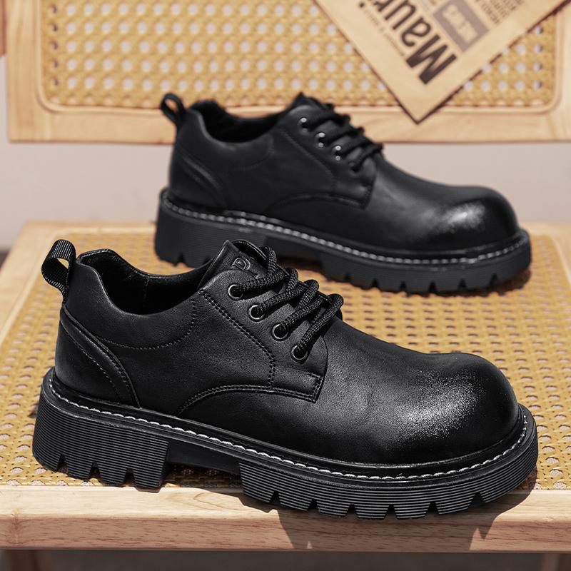 Leather shoes new spring casual derby dad business dress British style low top Martin boots