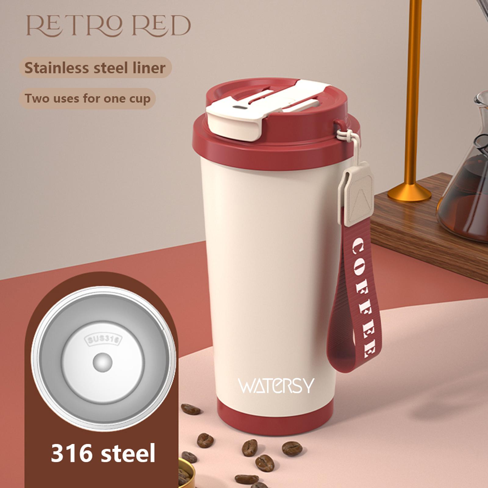 

530 мл термос из нержавеющей стали 316, кофейная чашка, керамический вкладыш, чашка с вакуумной изоляцией и соломинкой, стакан для холодной и горячей воды, дорожная автомобильная кружка 501-600ml