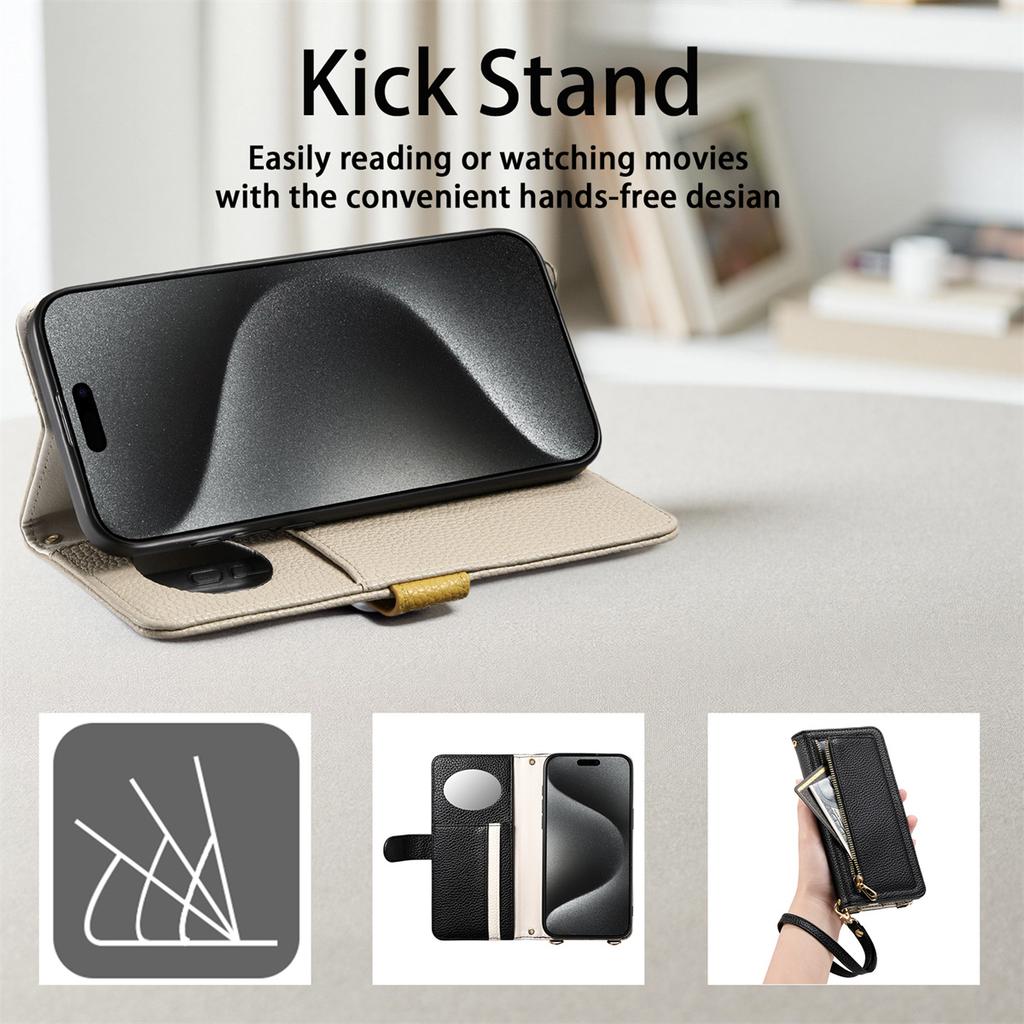 Leather Phone Case for Google Pixel 6-Pixel 9 Series with Coin Pocket, Card Slot, Mirror & Stand – Multiple Colors