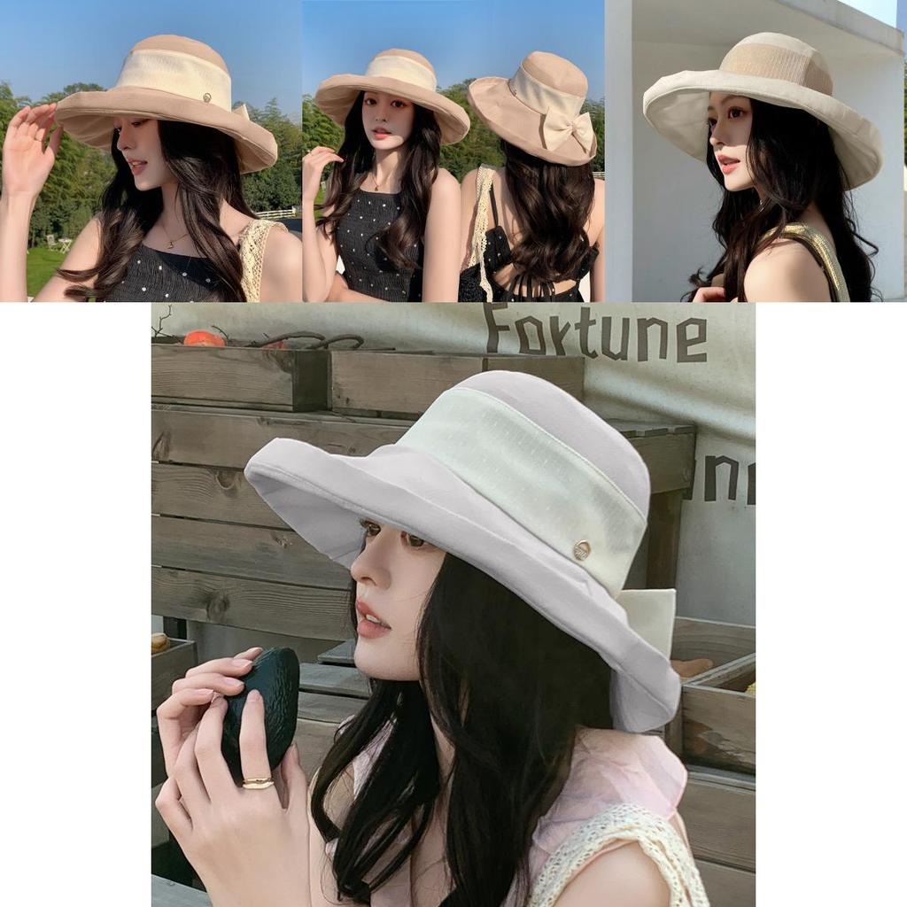 Summer Sun Protection Hat For Women With Wide Brim And Butterfly Knot For Outdoor Fashion And Travel