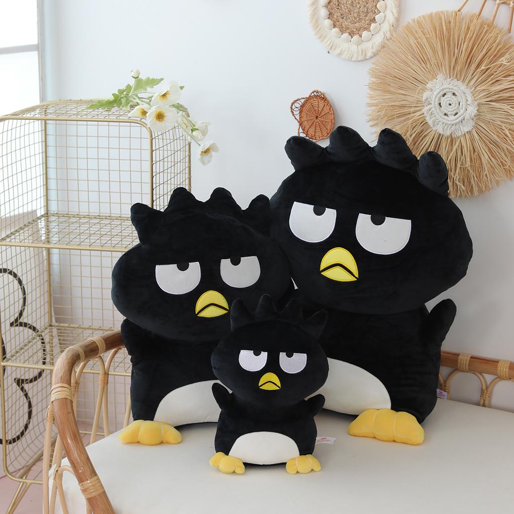 Non-Toxic Soft Cuddly Bad Badtz Maru Plush Toy Kawaii Stuffed Animal Black Penguin Plushies Throw Pillow Japanese Style Doll Xmas Gifts