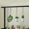 3-Layer Flower Rack with Hanging Basket Black Plant Stand Indoor Flower Display Pot Metal Shelves Plant Rack
