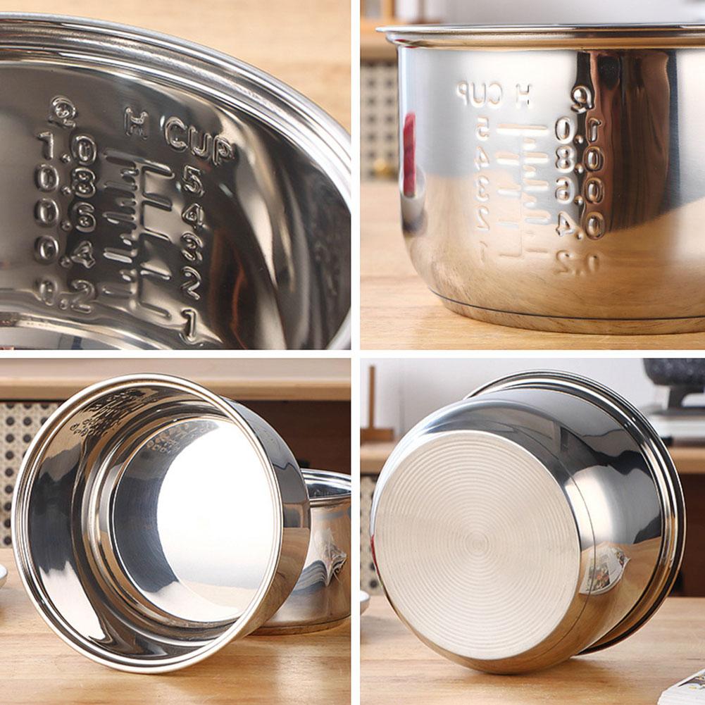 3L 304 Stainless Steel Rice Cooker Inner Container Non Stick Cooking Pot Replacement Rice Cooker Liner Replacement Accessories