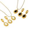 French Light Luxury VintageFade-Resistant Mother-of-Pearl Stainless Steel Snake Chain Necklace