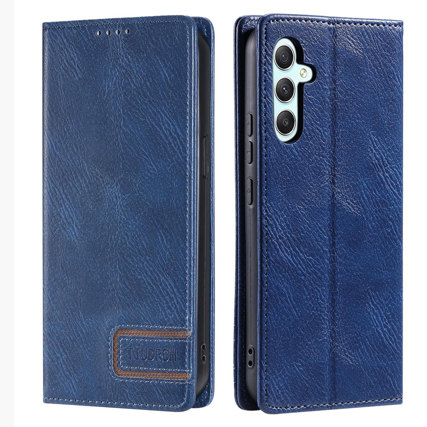 

TTUDRCH Style 007 For Samsung Galaxy A16 5G/A16 4G Leather Case RFID Blocking Wallet Stand Phone Cover Blue