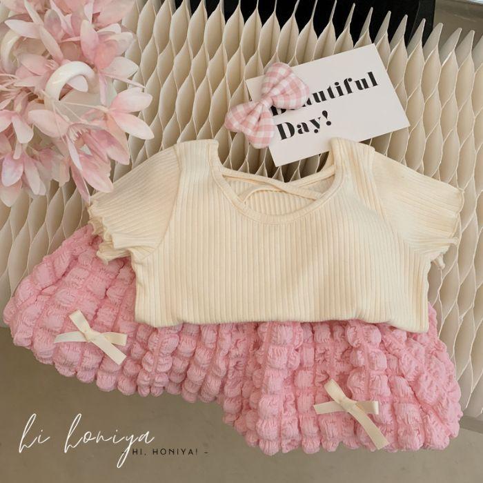 Girls Summer Short Sleeve T Shirt and Shorts Set Casual Stylish Outfit 90