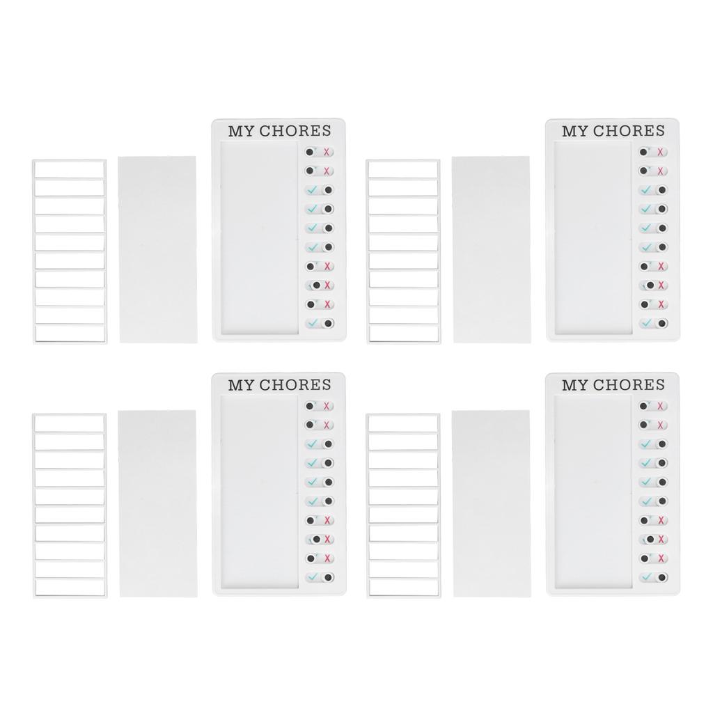 4pcs Checklist Board DIY Production Recyclable Portable Chore Checklist Detachable Chore Chart for