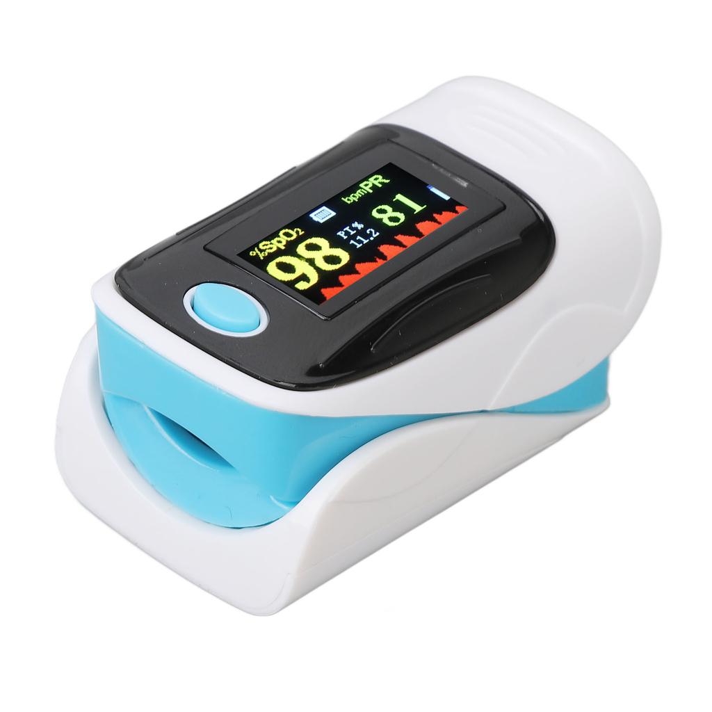Fingertupp Pulsoksymeter Farge Pulsrate Måling OLED Skjerm Blodoksygenmetning Monitor