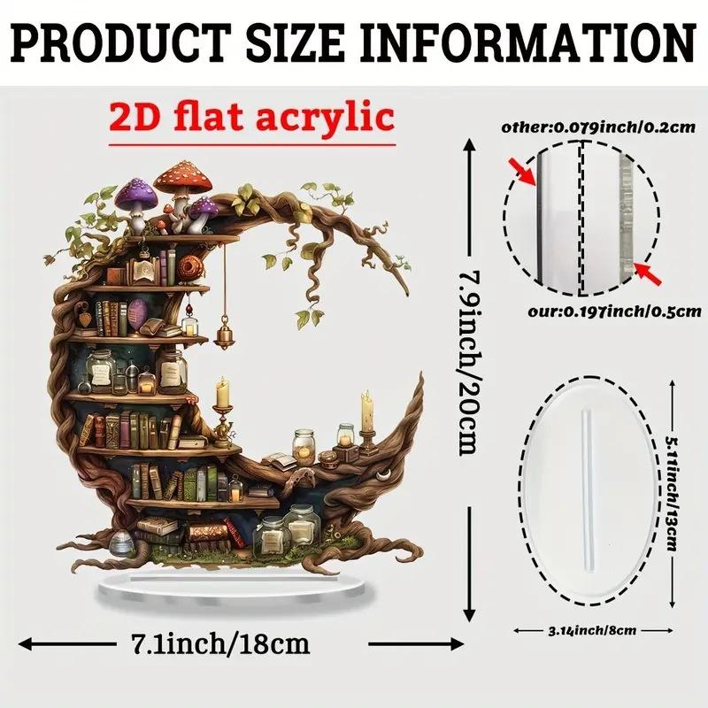 1pcs crescent shaped acrylic desktop decorative bookshelf design suitable for home and office decoration book enthusiasts