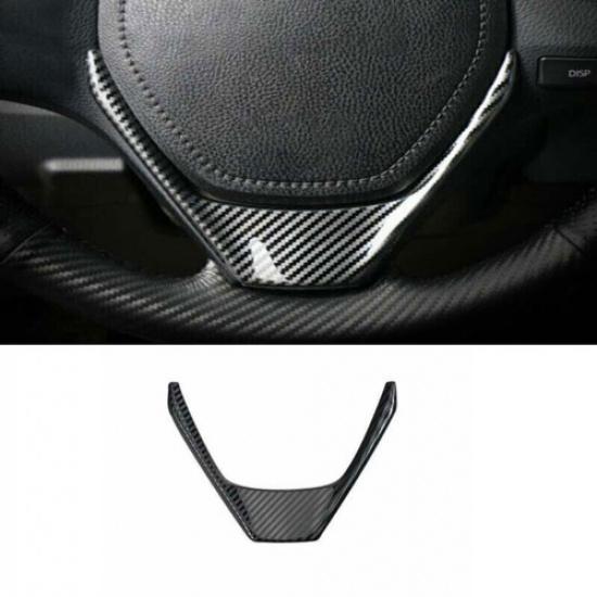 For Toyota Corolla Cover Trim Carbon Fiber Steel Steering Wheel Sheet 2014-