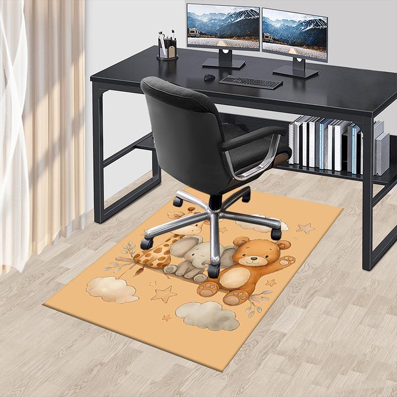 1PC Giraffe Elephant Anti-slip Carpet, Suitable for Office, Bedroomand Playrooms. It Can Also Be Used As a Sofa Footrest cover-W78
