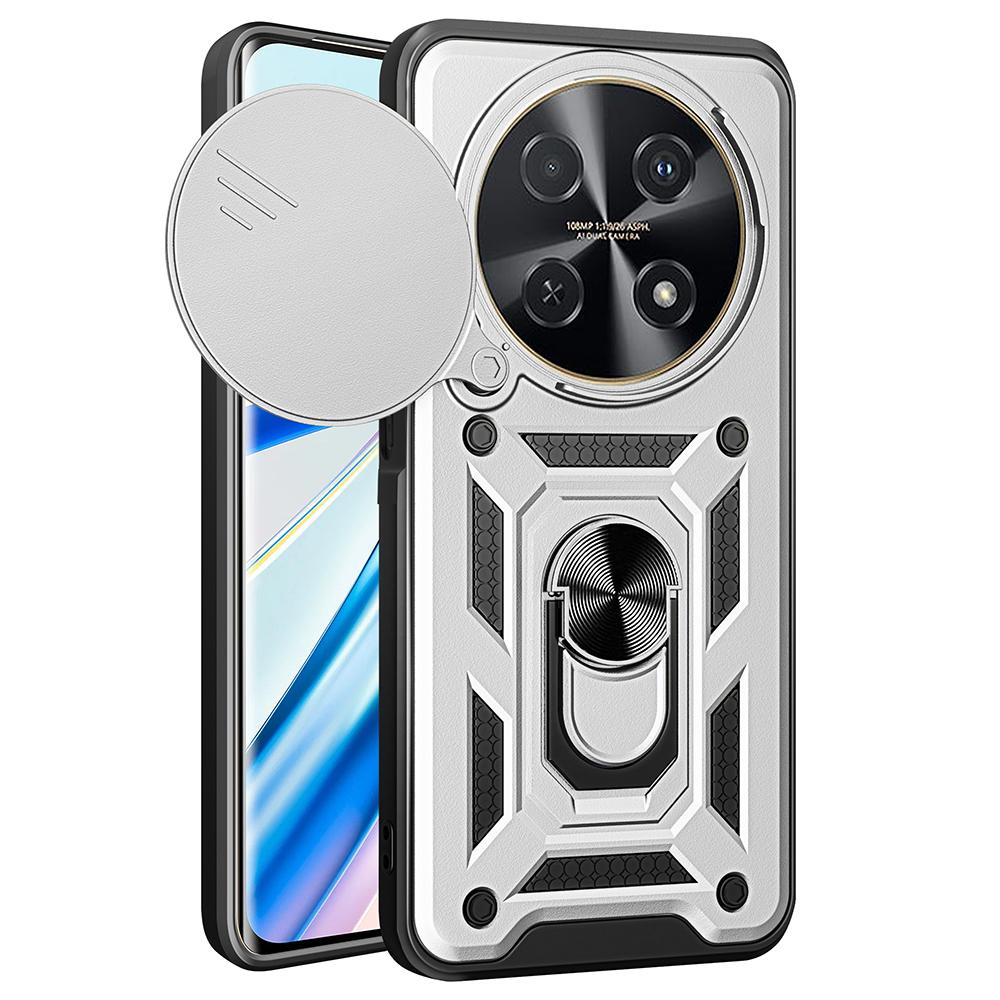 For Huawei Nova 12i 4G Case with Slide Camera Lid PC+TPU Kickstand Phone Cover