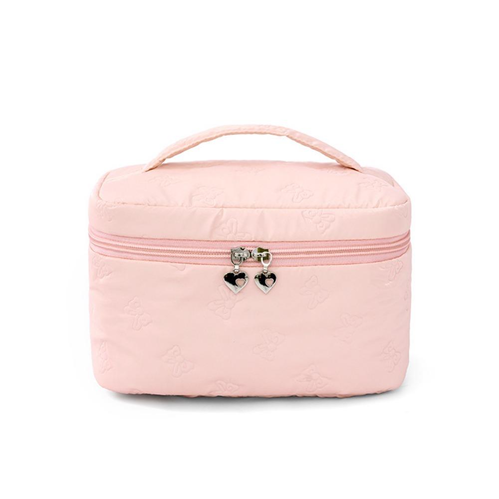 Travel Handheld Makeup Bag Large Capacity Square Washroom Bag Double Zipper Waterproof Storage Bag For Women