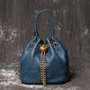 New Handmade Top-layer Cowhide Makeup Bag, Fashionable and Casual, Versatile, Genuine Leather Bucket Bag, High-quality Soft Leather Chain Bag