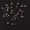 Surgical Stainless Steel Labret Ring Lip Studs Tragus Cartilage Earring 16g Punk Cz Gem Ear Piercing Body Jewelry 6mm
