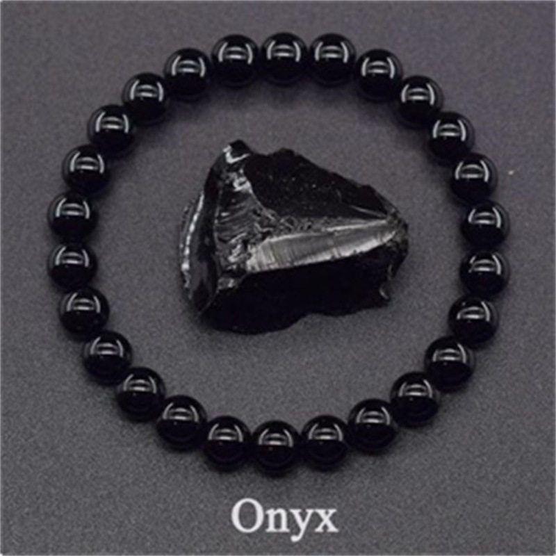 

European and American Amazon Crystal 8mm Elastic String Natural Stone Black Light