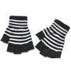 1Pair Unisex Black Stripes Half Finger Fingerless Gloves for Women Wool Knit Wrist Cotton Gloves Winter Warm Men Workout Gloves