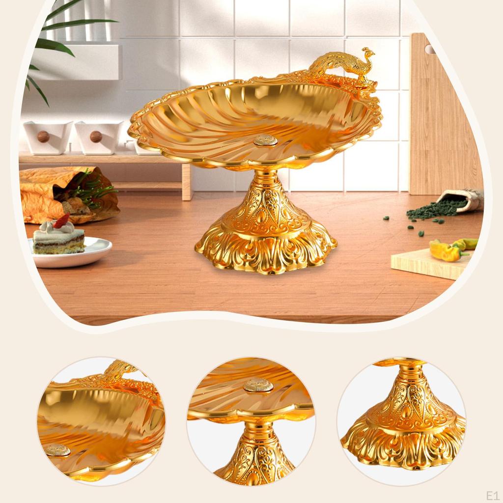 Fruit Plate Cupcake Stand Dish Food Desserts Organizer Round Snack Tray Serving for Home Living