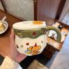 Ceramic Cup With Lid Cute Mug High Value Water Cup Female Couple Home Coffee Breakfast Cup
