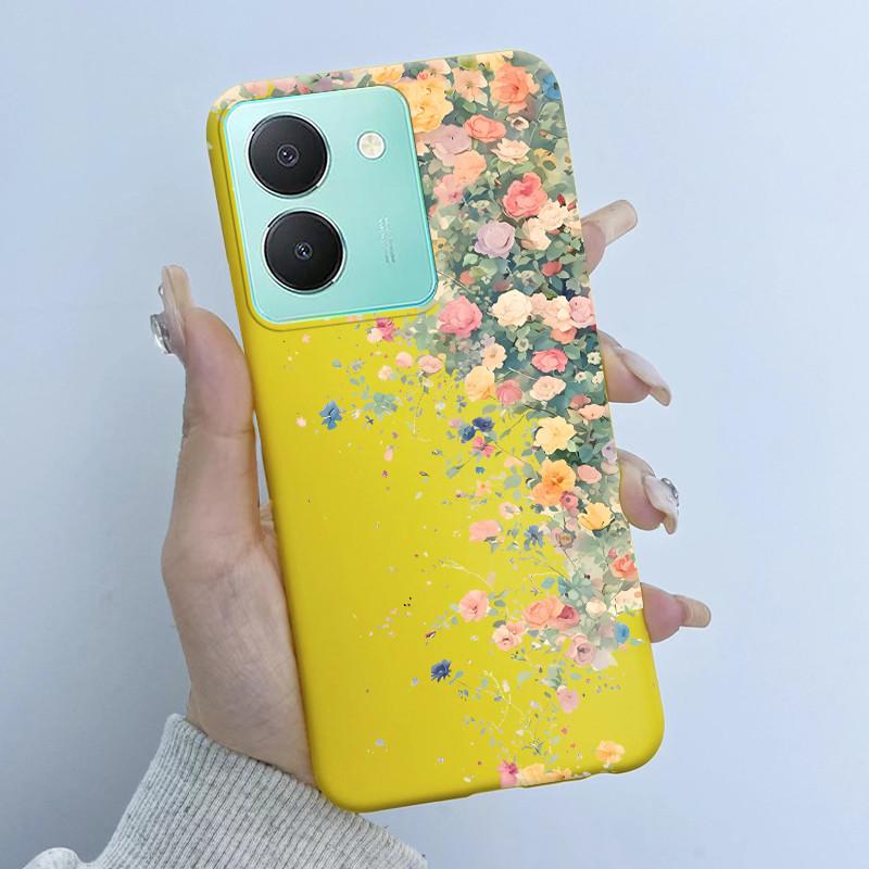 For Vivo Y27s Case Vivo Y36 Russian Cover Beautiful Butterfly Flower Girls Design Bumper Shell For Vivo V2247 V2322 Back Housing