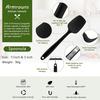 Silicone Spatula Spoon, 11.2" Heat Resistan Rubber Spoonula, Black Non-Stick Spootula with Seamless, Flexible Scrapers for Baking Mixing Serving,