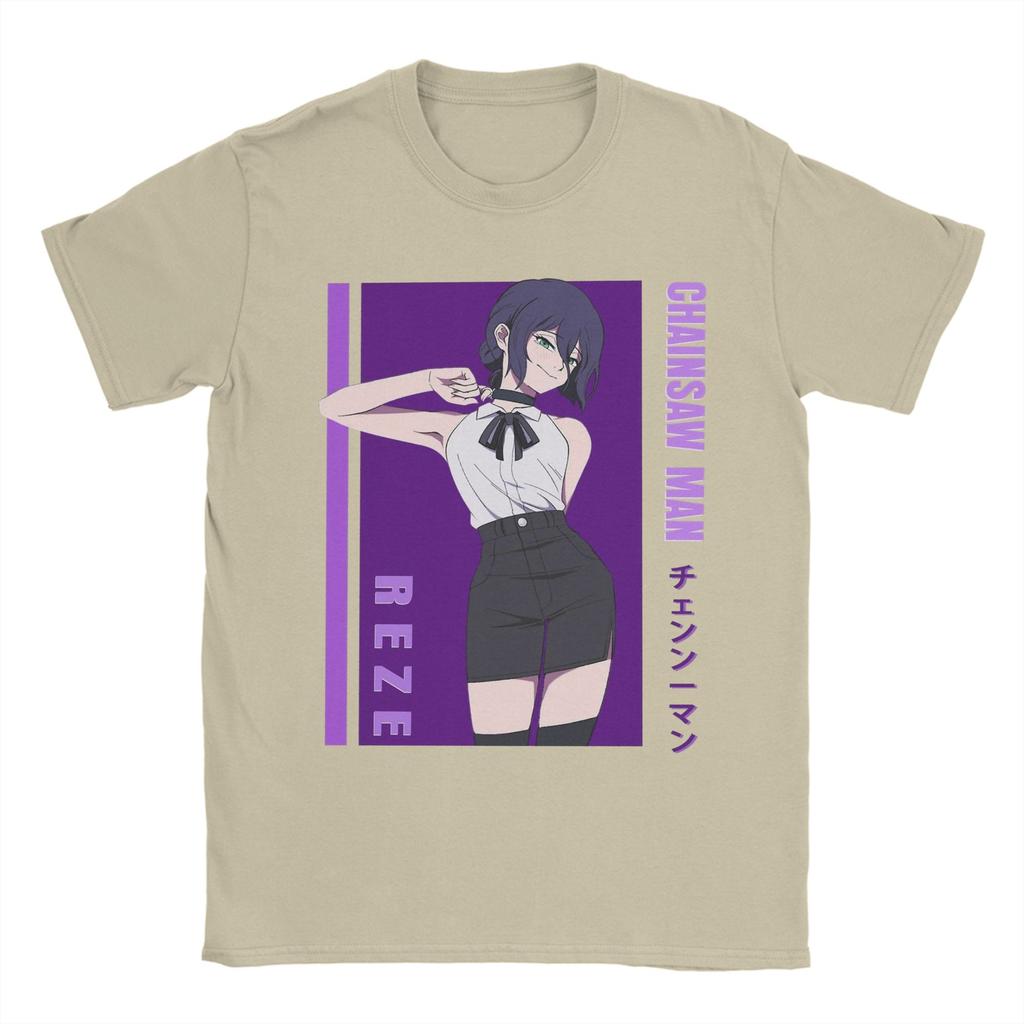 Oversized TShirt Chainsaw Man Reze Japanese Anime Cotton T Shirts Tee Shirt for Man Summer Y2K Casual Short Sleeve Top Tees